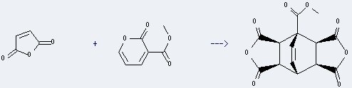 2H-Pyran-3-carboxylicacid, 2-oxo-, methyl ester can be used to produce C14H10O8 with maleic acid anhydride.